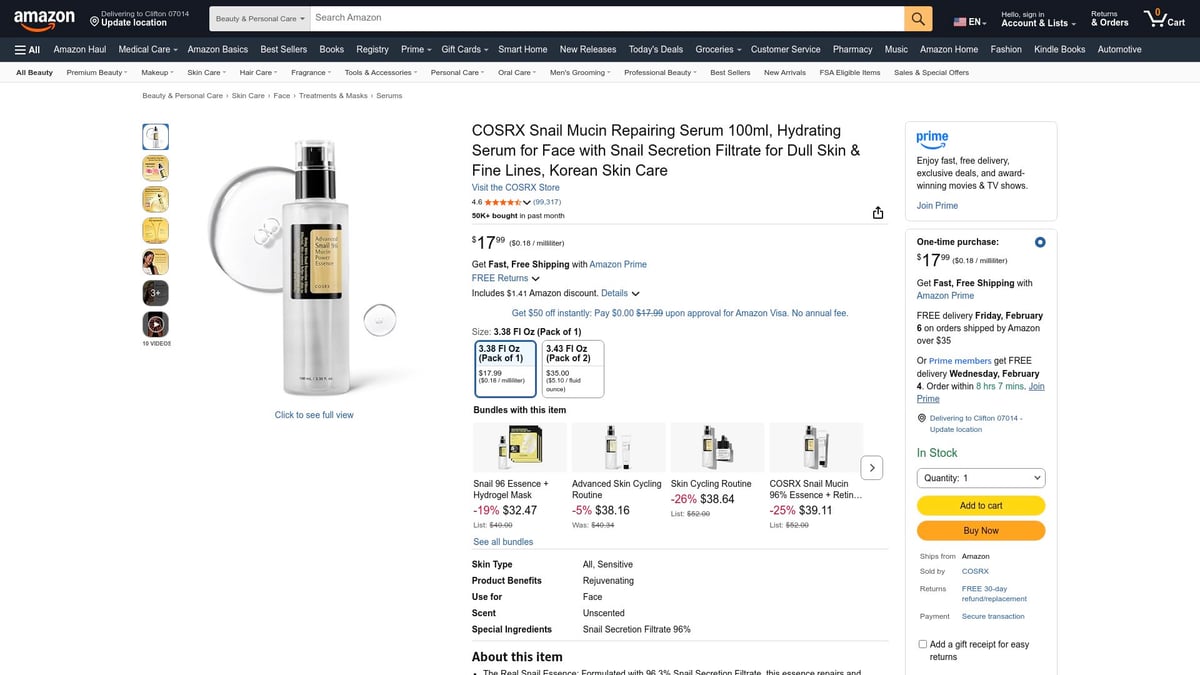 10 Must-Try Korea Products to Elevate Your Routine in 2026 - CosRx Advanced Snail 96 Mucin Power Essence