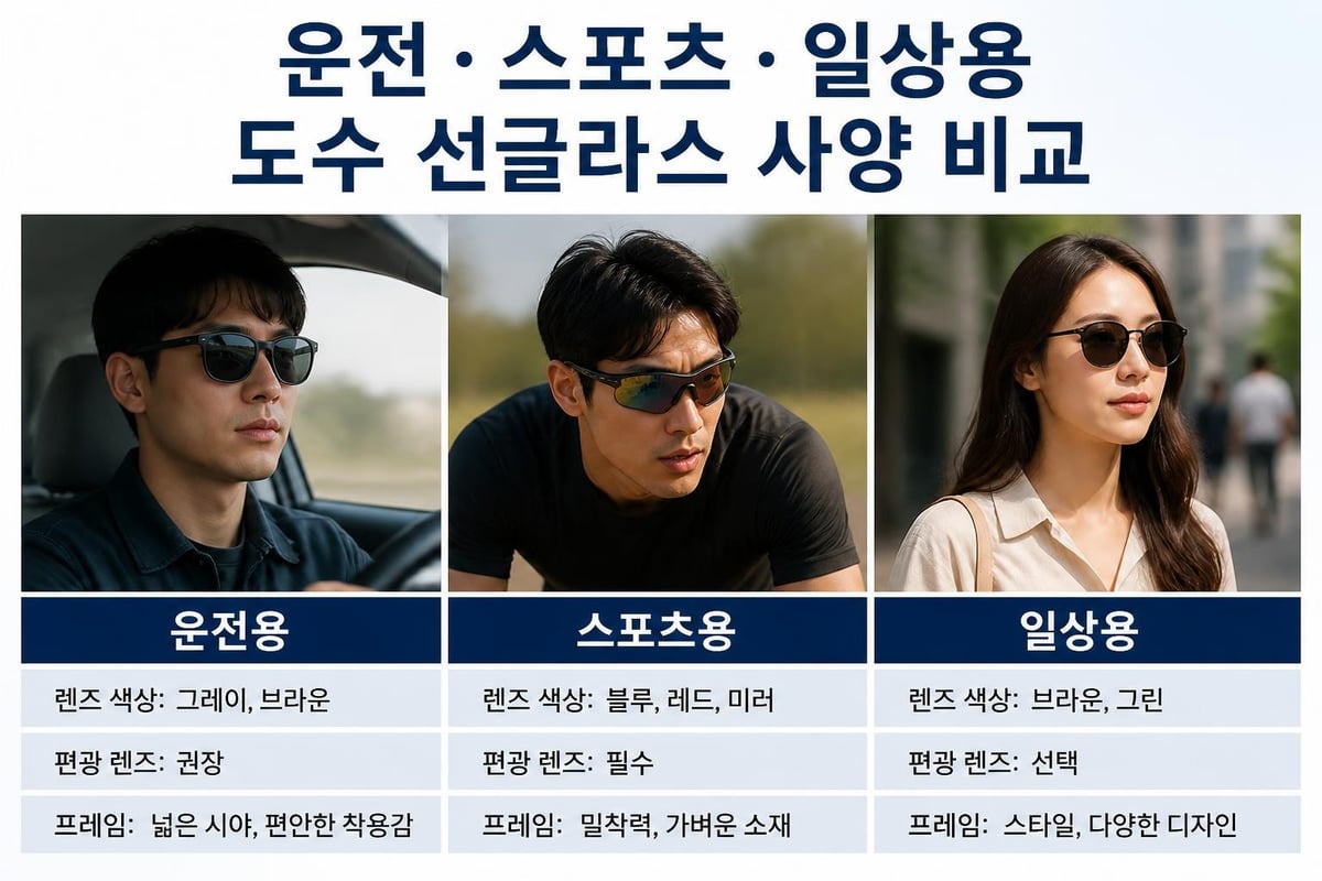 용도별 선글라스 선택