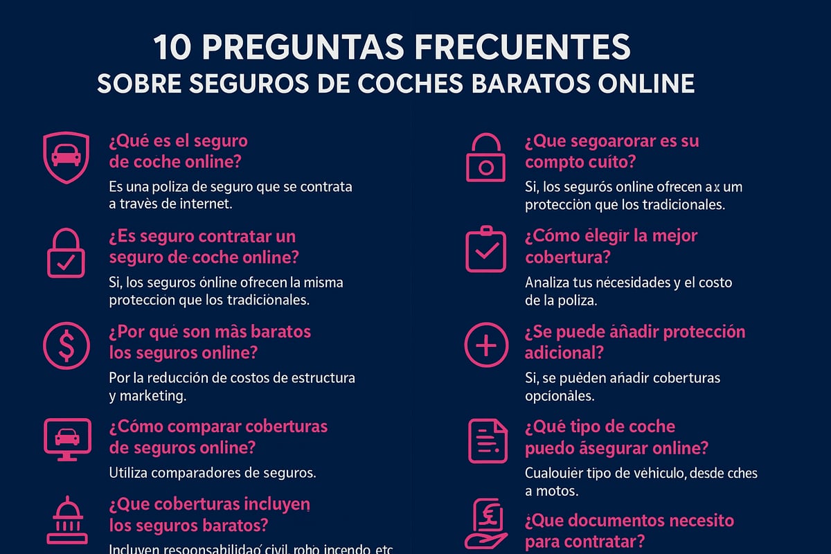 Preguntas frecuentes sobre seguros de coches baratos online