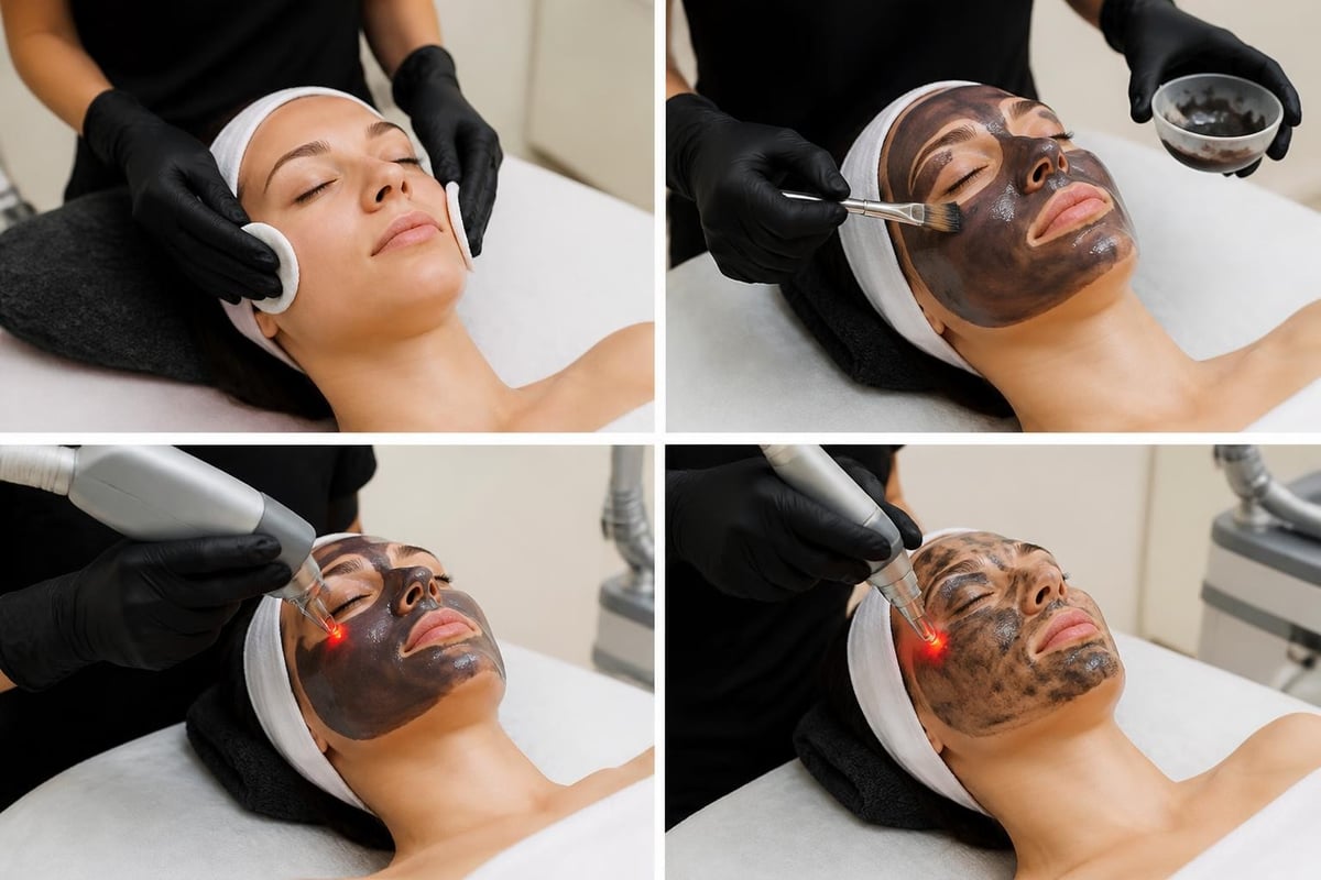 Carbon facial treatment steps