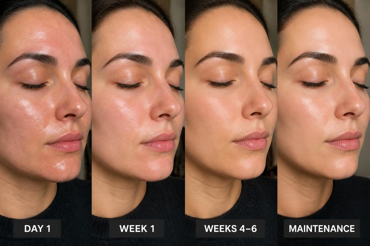Carbon facial results timeline