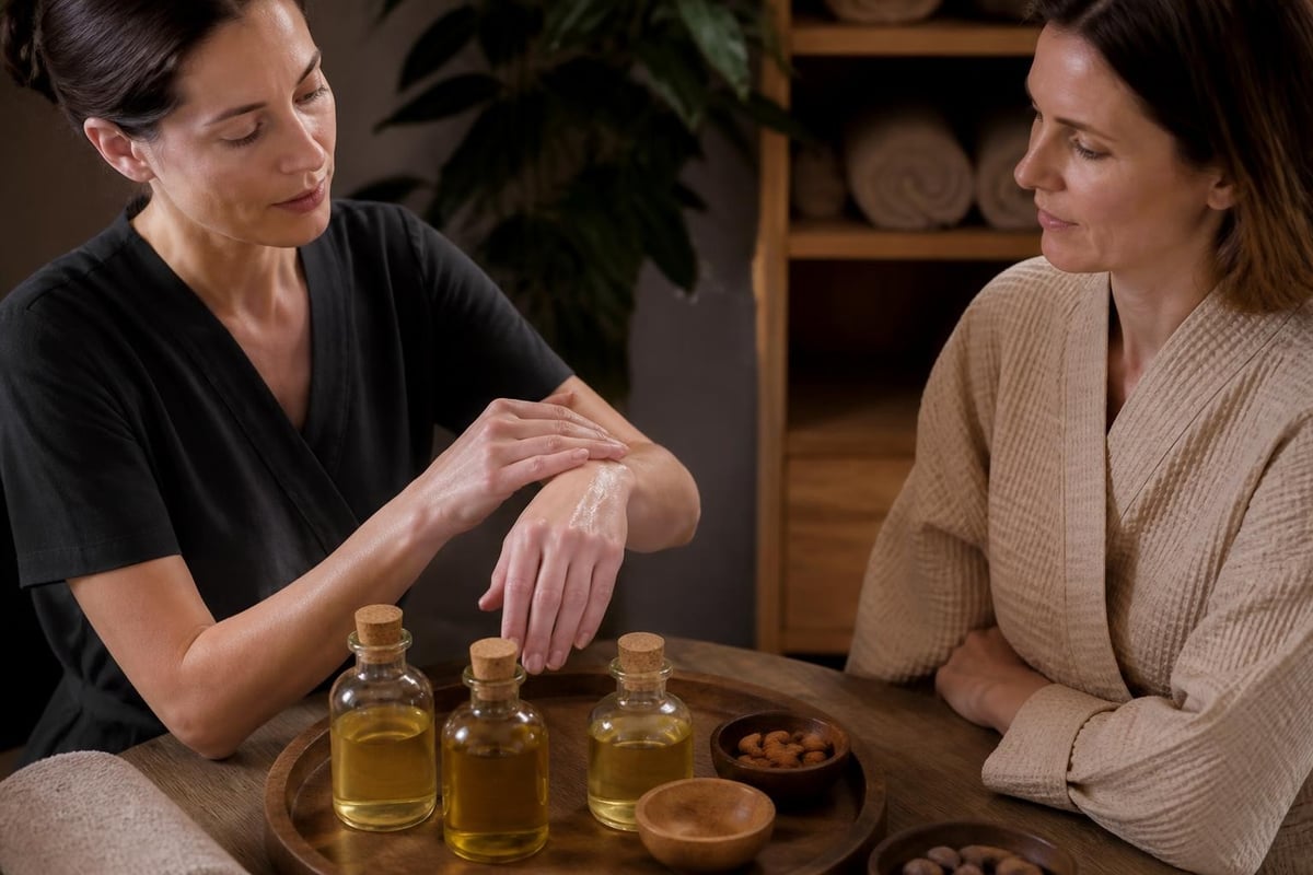 Natural bio massage oil selection process