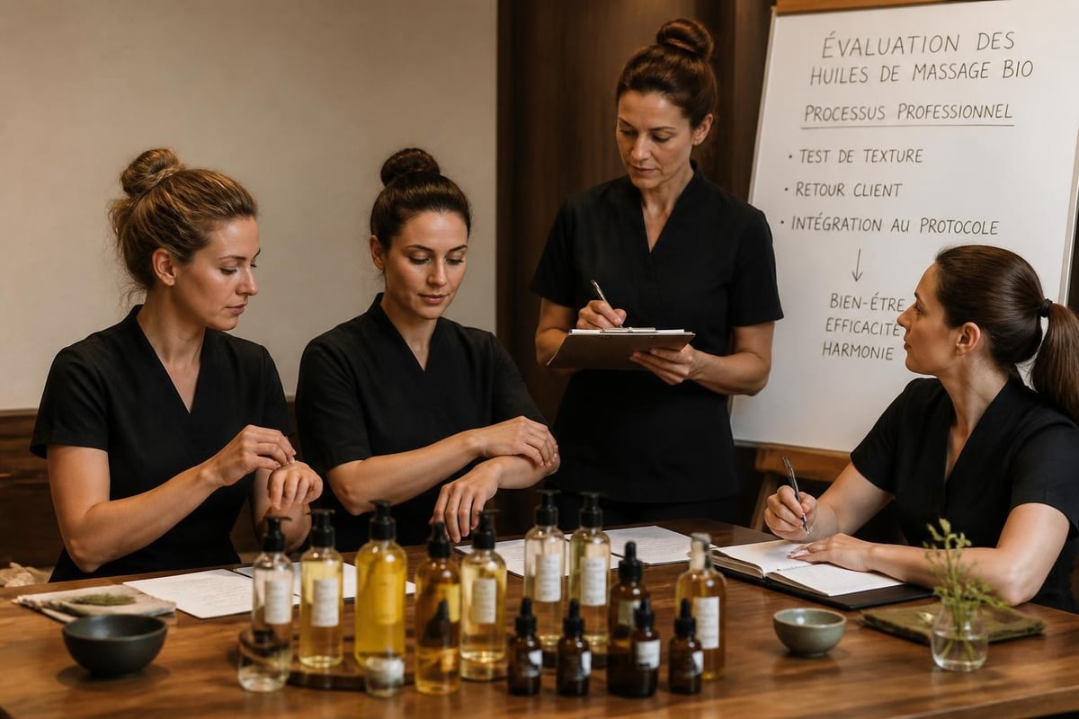 Team training on bio massage oils