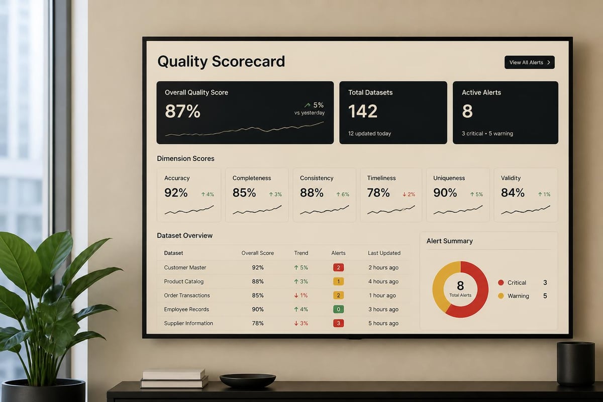 Data quality monitoring dashboard