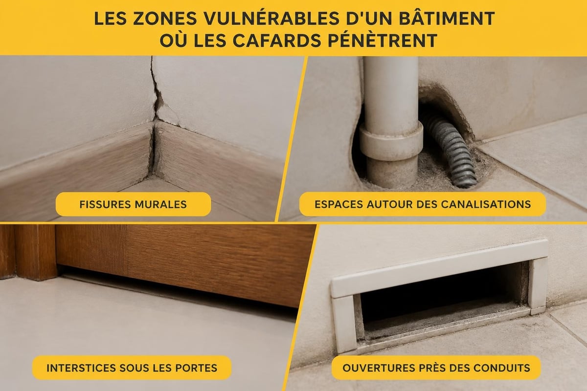 Points d'entrée des cafards