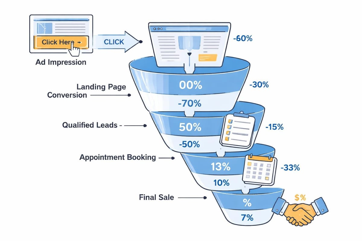 Lead gen advertising funnel stages