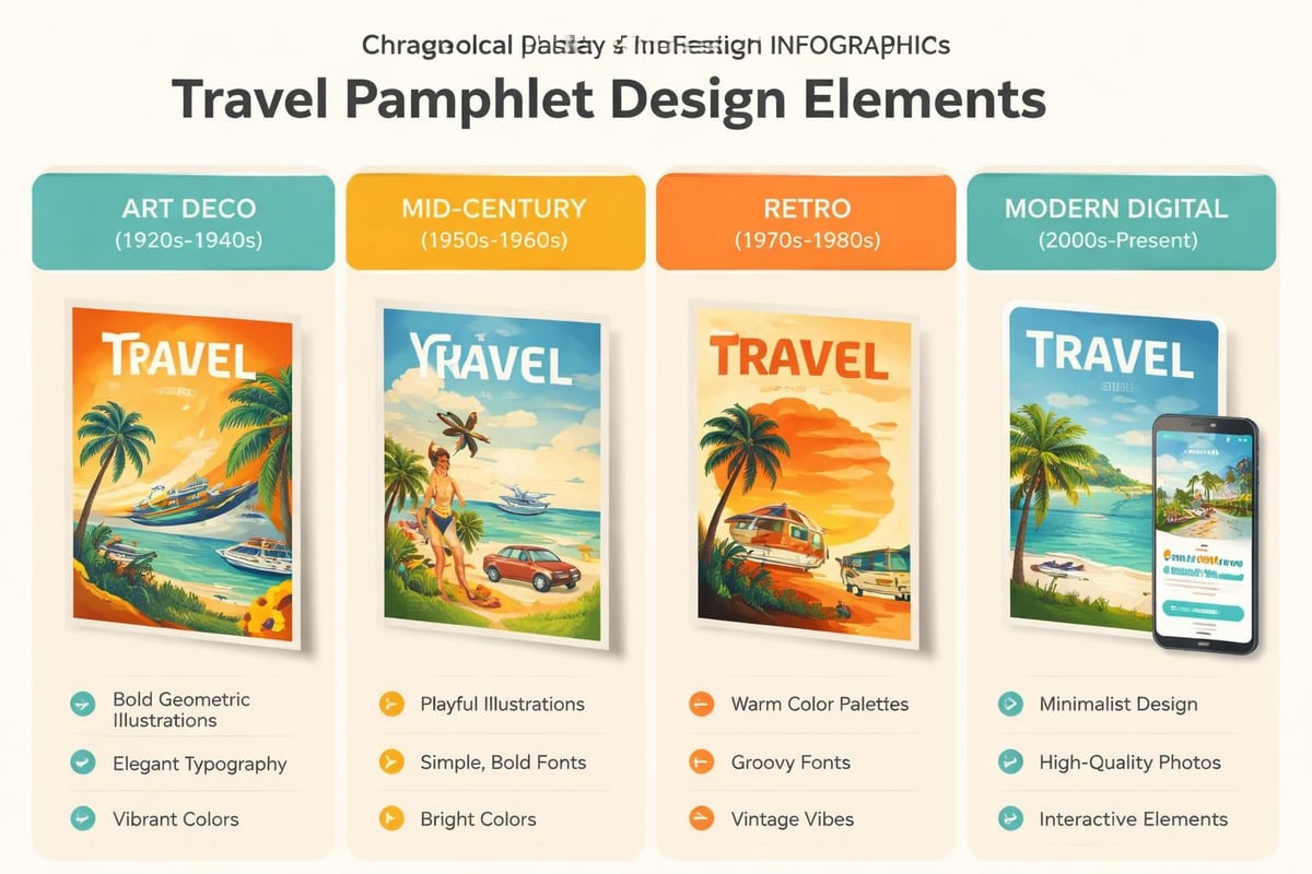 Travel pamphlet design evolution