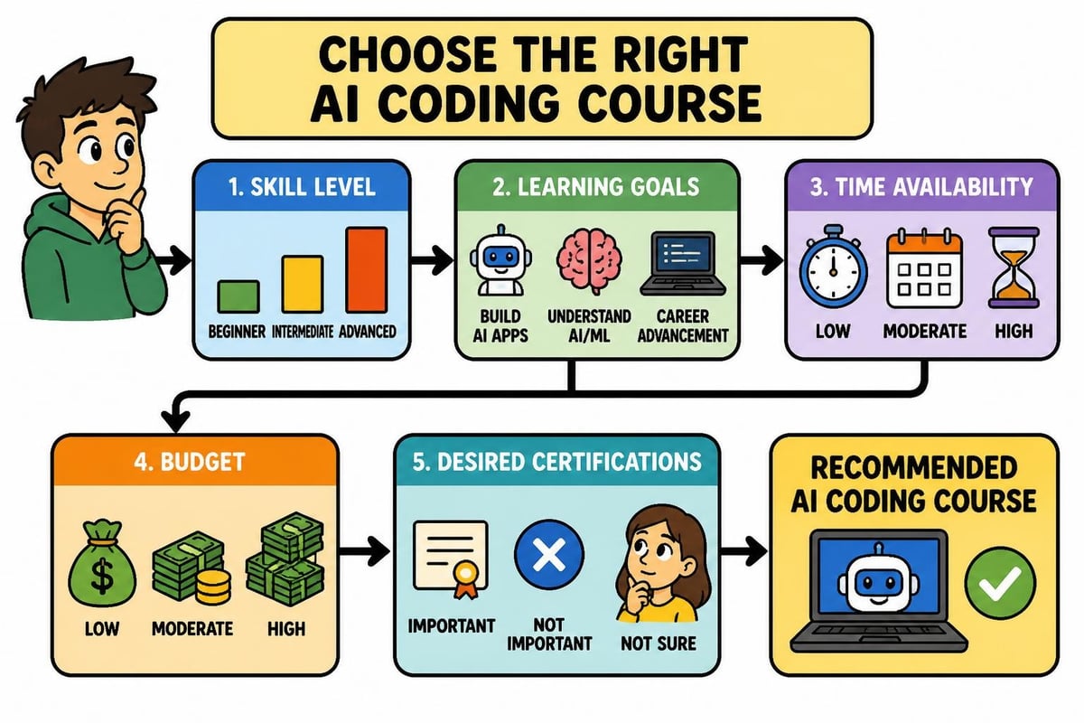 AI coding course selection criteria