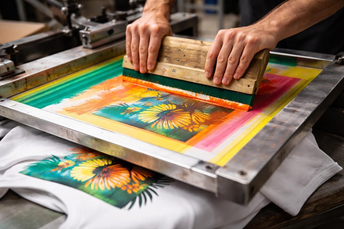Screen printing ink application process