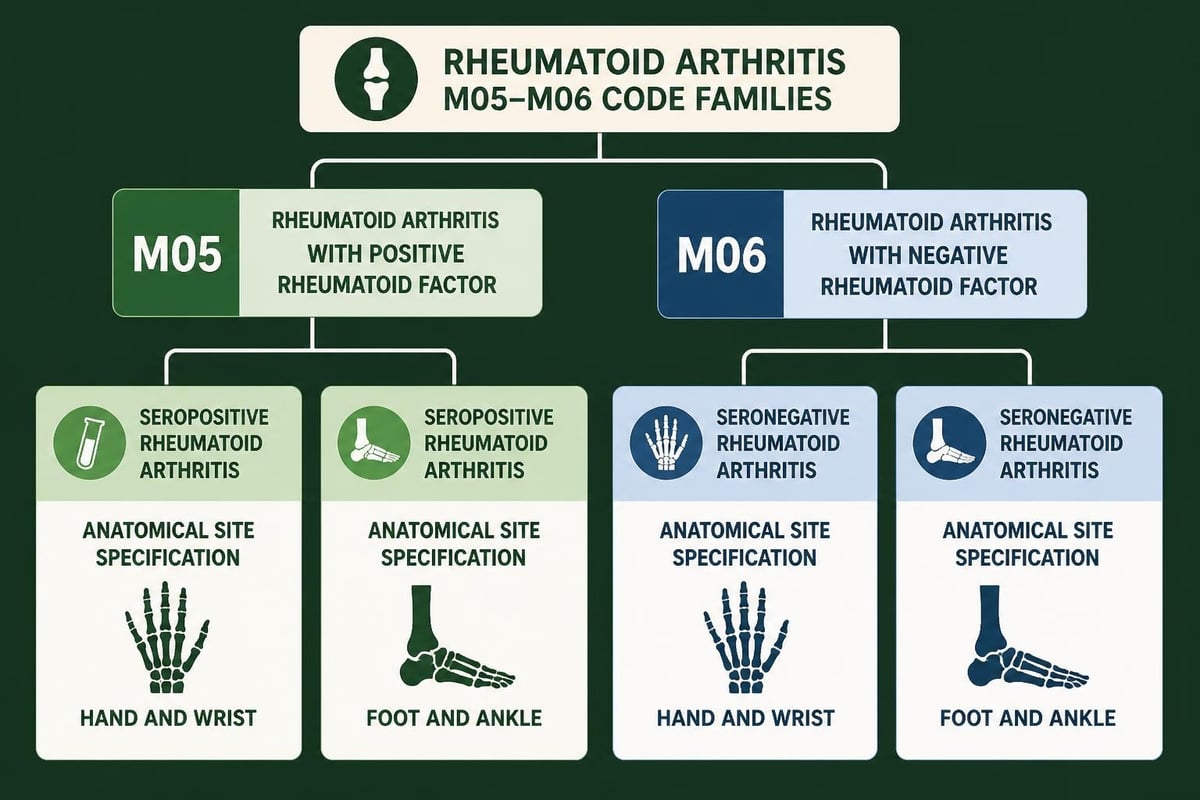 ICD-10 rheumatoid arthritis code hierarchy