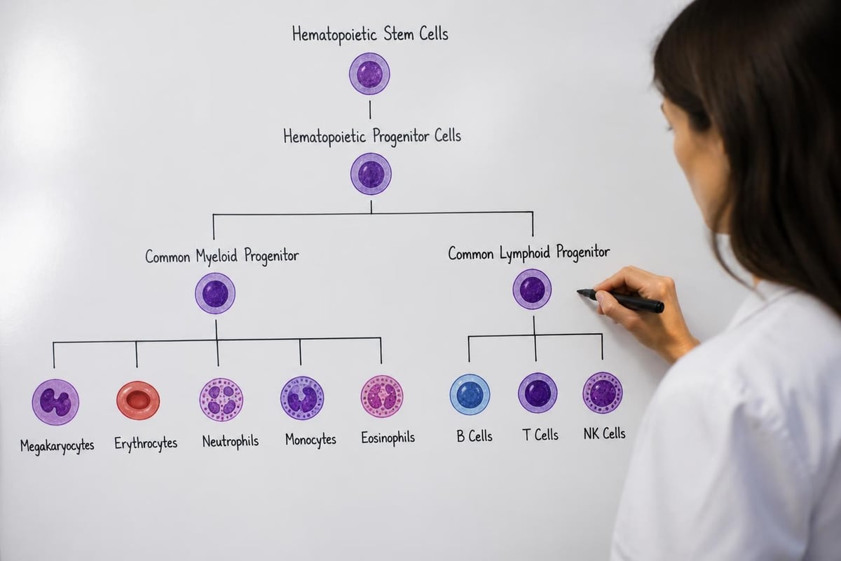 Hematopoietic cell hierarchy