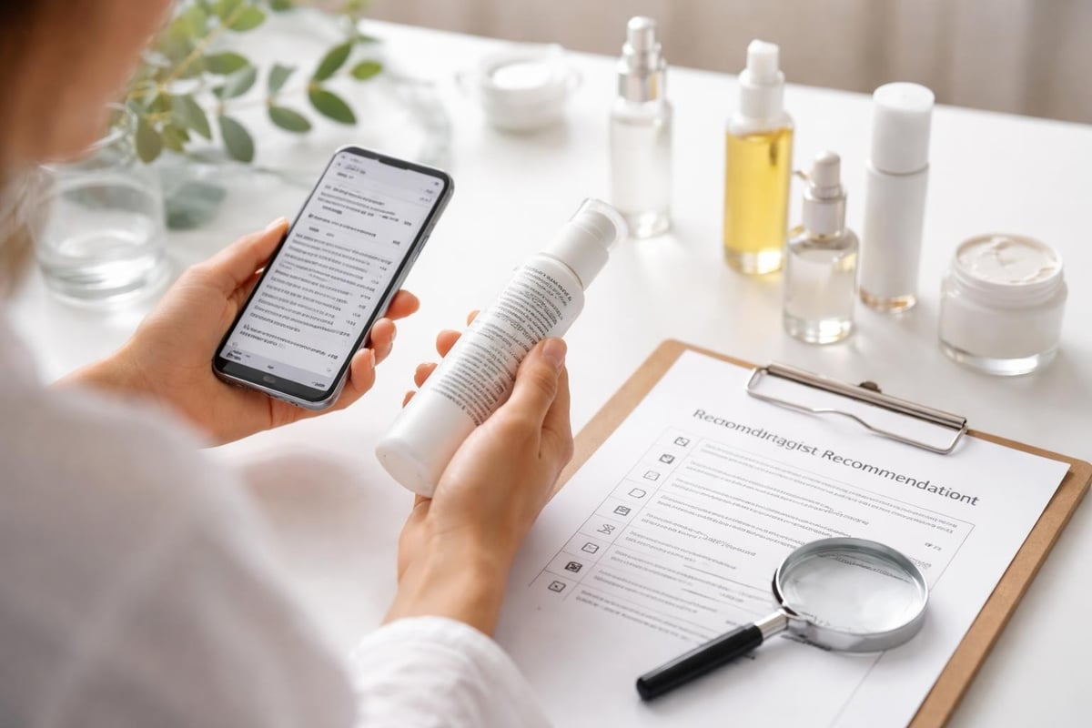 Researching face product ingredients