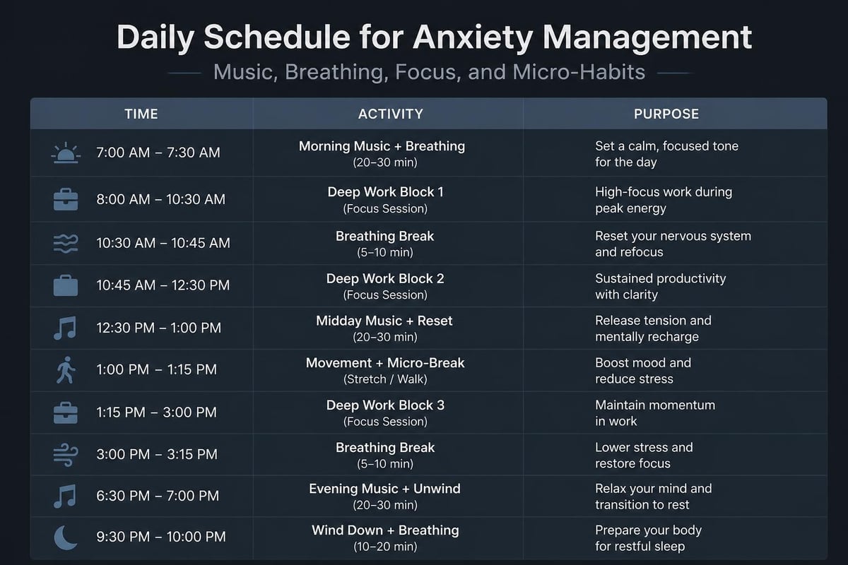 Daily anxiety music routine