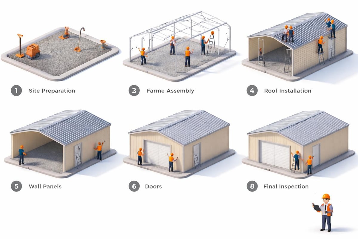 Installation steps for enclosed metal carport