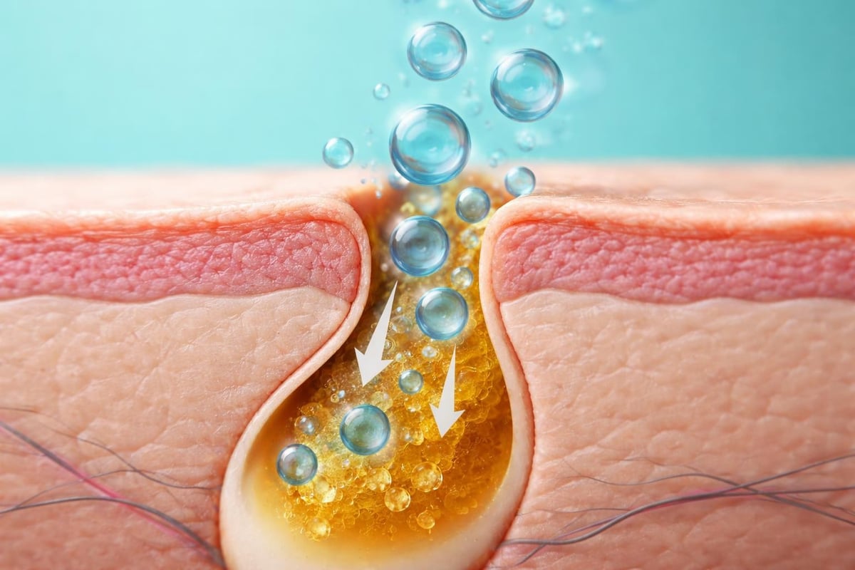 Salicylic acid working in pores