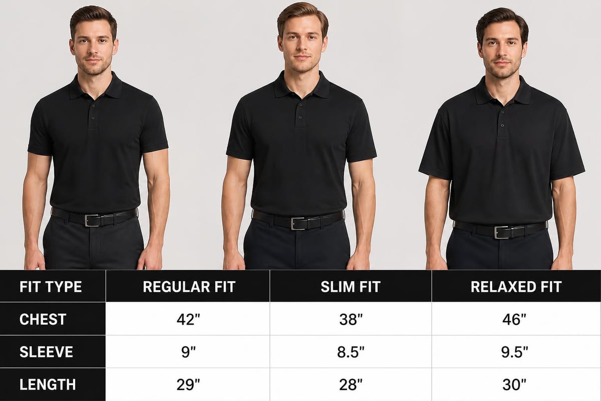 Polo shirt sizing guide