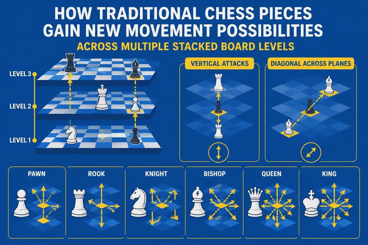 3D chess board layers