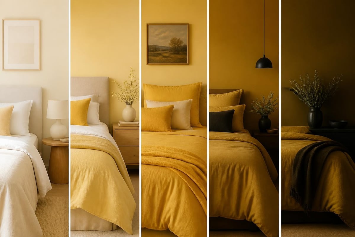 Yellow shade comparison for bedding