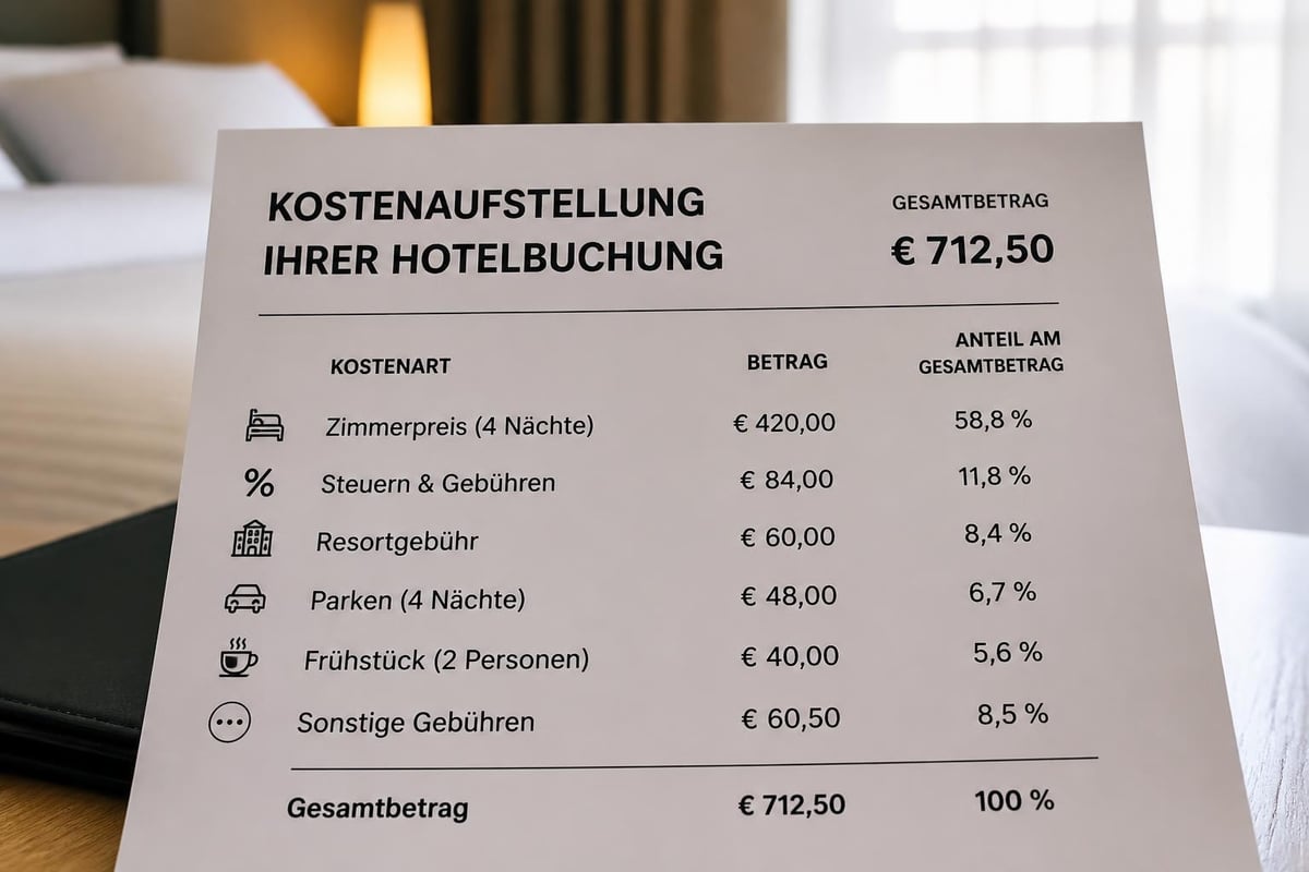 Kostenübersicht Hotel