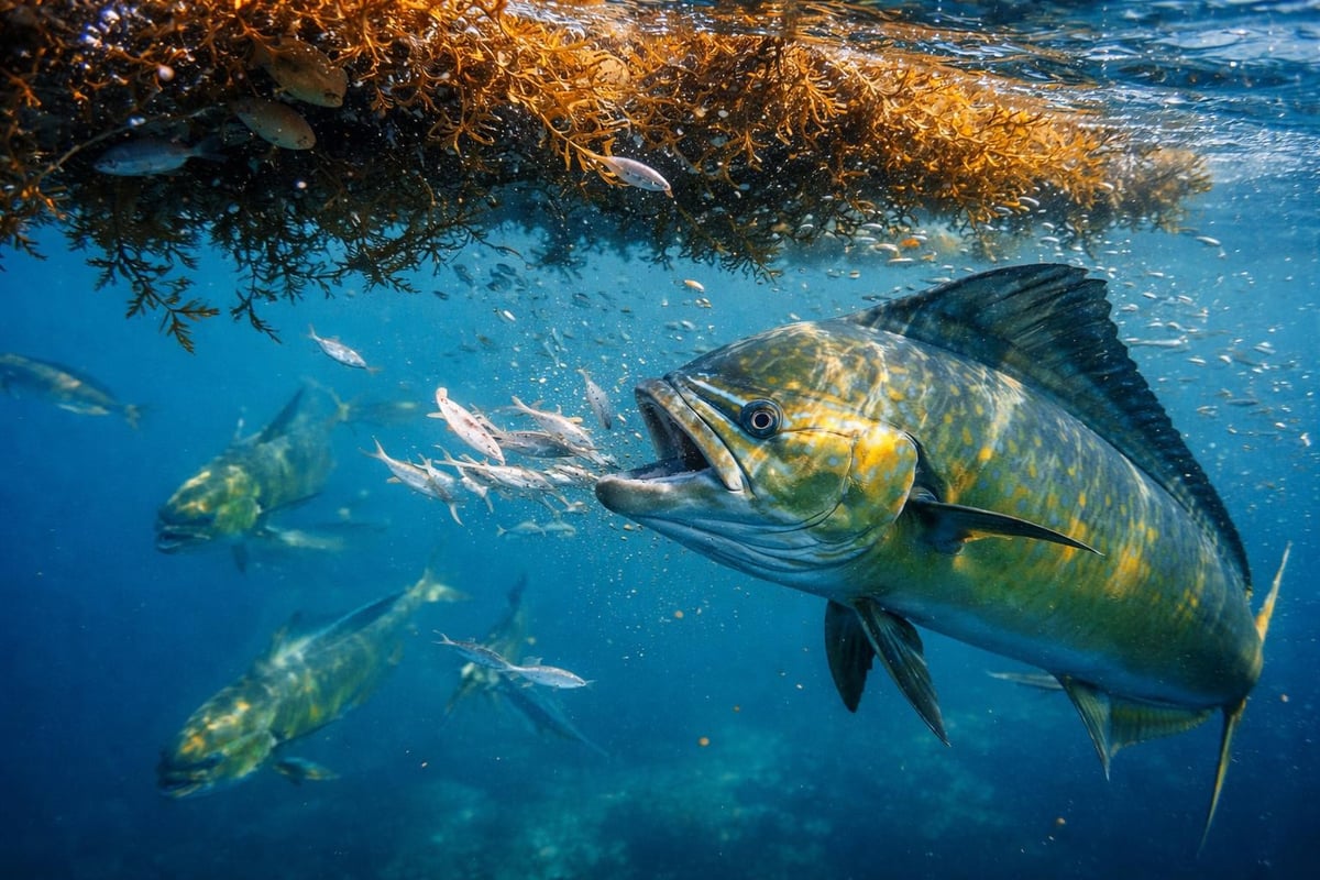 Mahi mahi feeding behavior