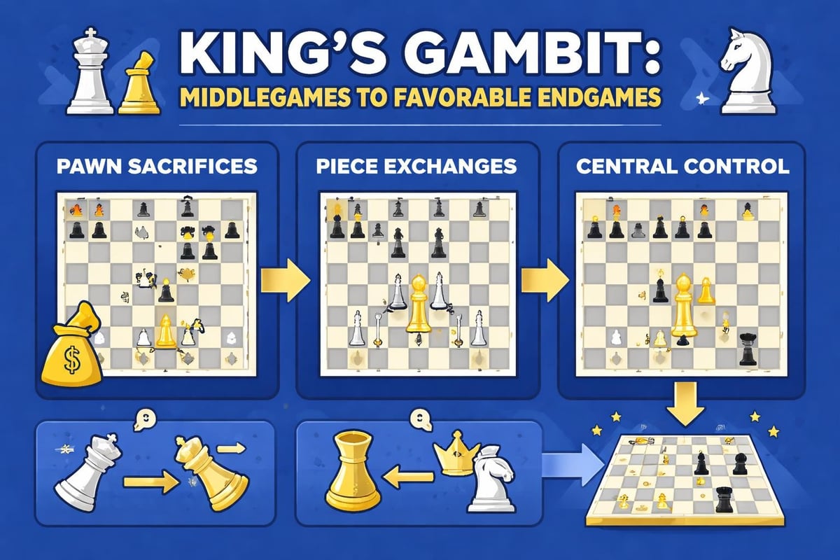 King's Gambit endgame transitions
