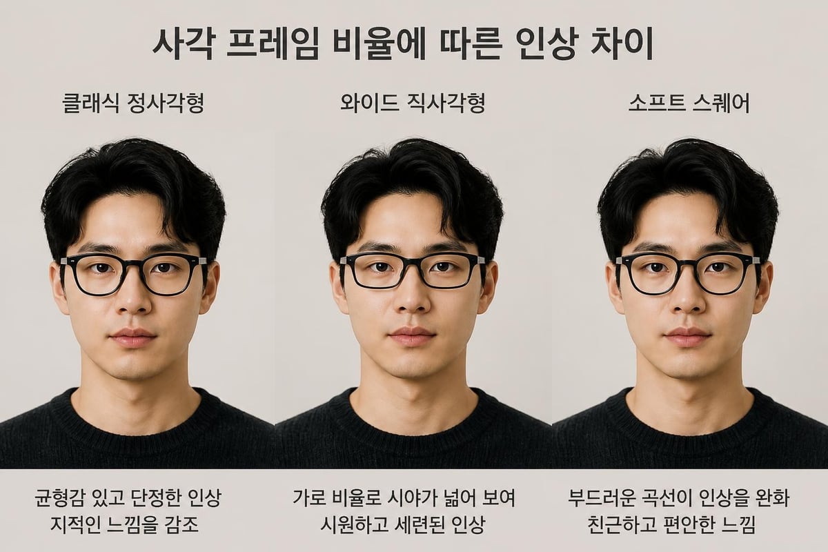 스퀘어 프레임 각도와 비율