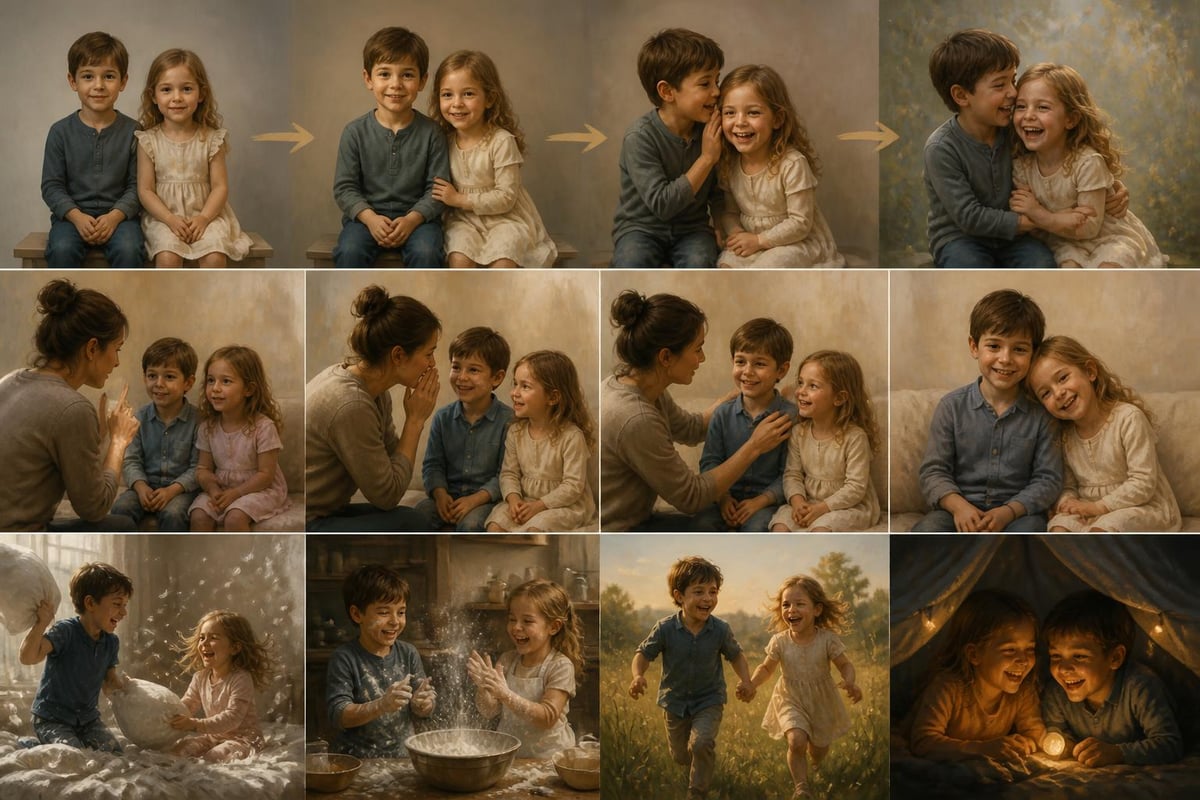 Siblings photography interaction techniques