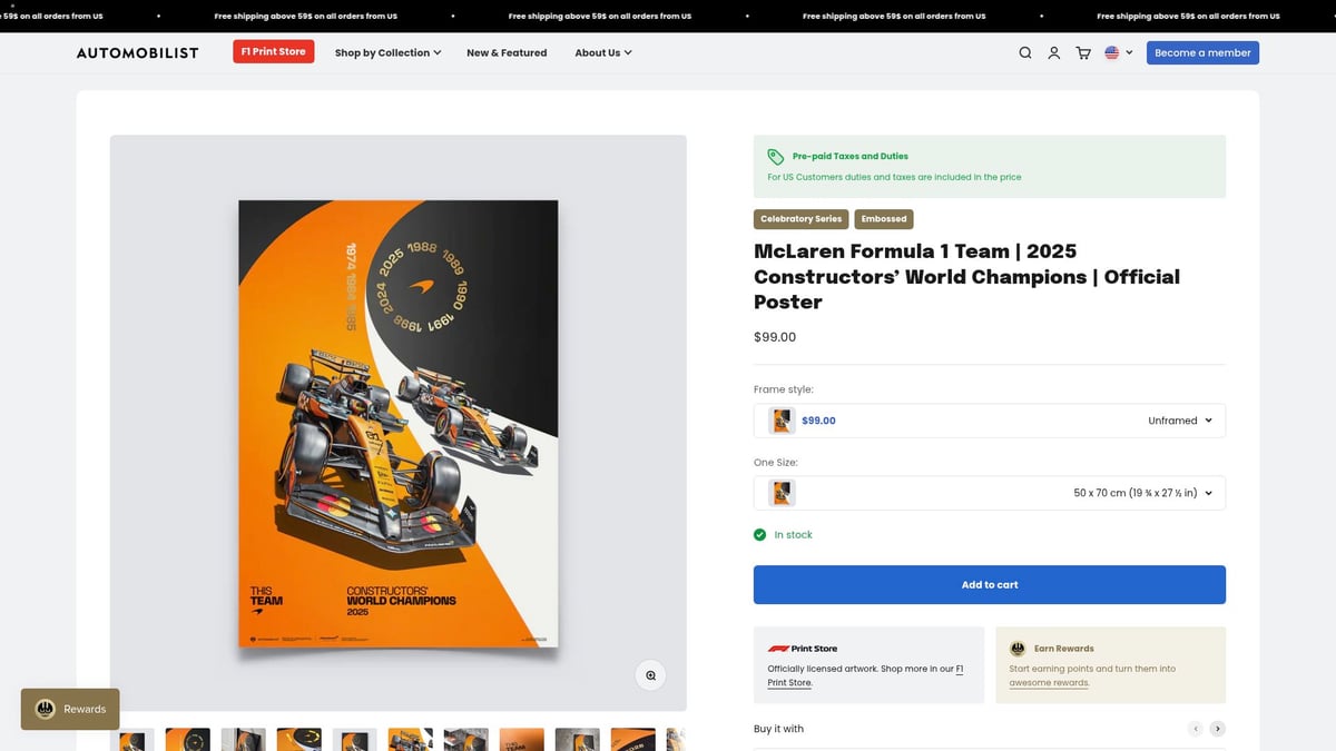 7 Best Poster Formula 1 Designs to Own in 2026 - McLaren Formula 1 Team | 2025 Constructors’ World Champions | Official Poster