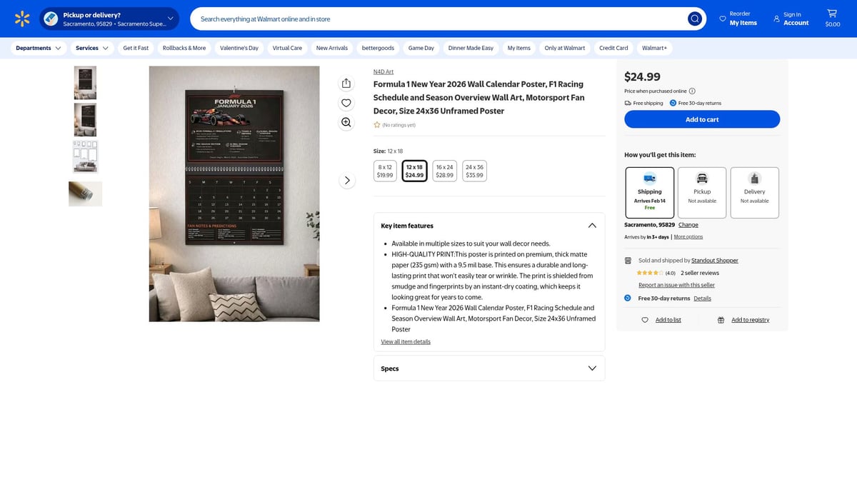 7 Best Poster Formula 1 Designs to Own in 2026 - Formula 1 New Year 2026 Wall Calendar Poster, F1 Racing Schedule and Season Overview Wall Art