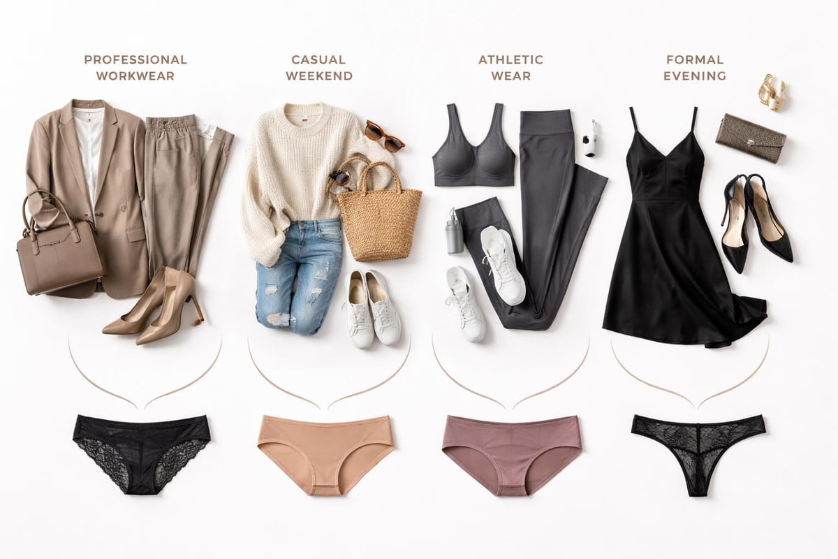 Coordinar conjuntos de ropa interior con atuendos