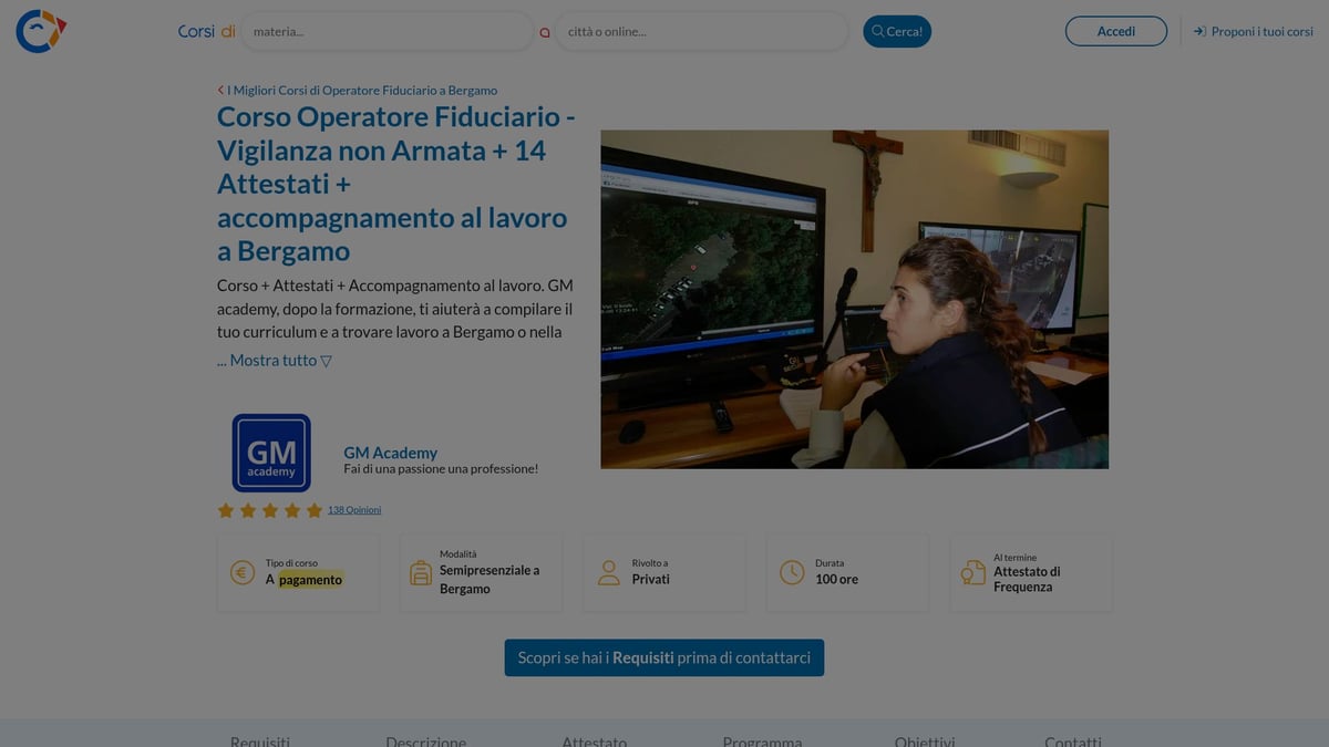 5 Servizi Di Vigilanza Non Armata Bergamo Da Conoscere Nel 2026 - GM Academy – Corso Operatore Fiduciario Vigilanza Non Armata + 14 Attestati + Accompagnamento al Lavoro a Bergamo