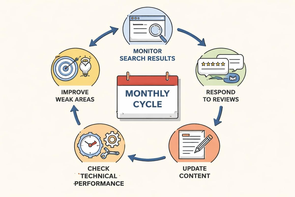 Web presence maintenance workflow