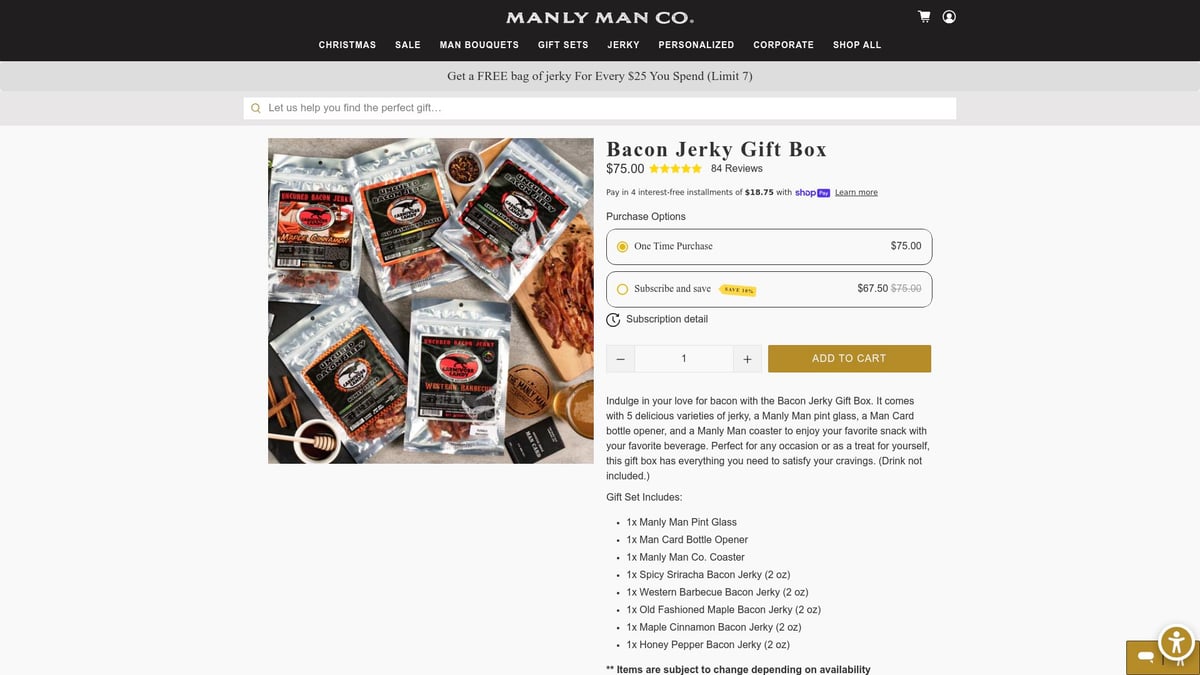 8 Best Care Package For Men Ideas To Send In 2026 - Bacon Jerky Gift Box – Manly Man Co.