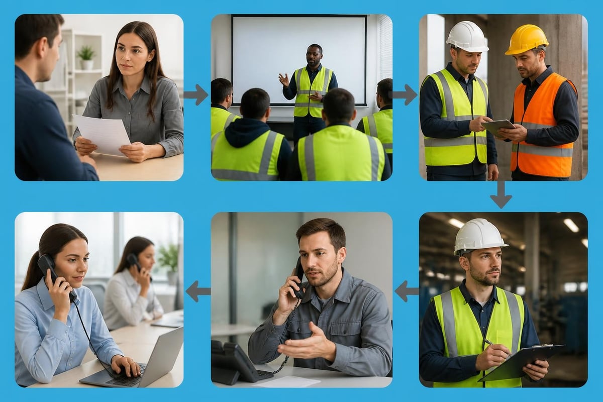 Safety compliance workflow for temp workers