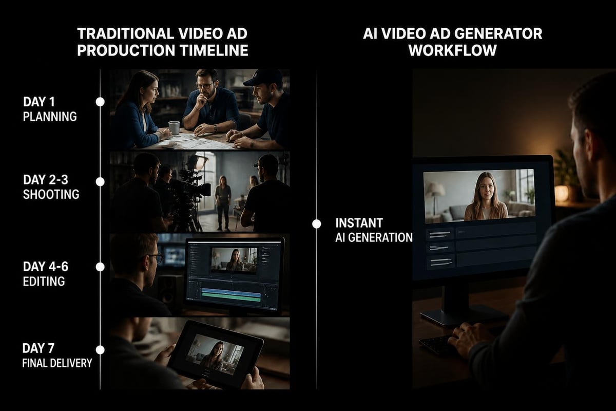 Video ad production workflow comparison