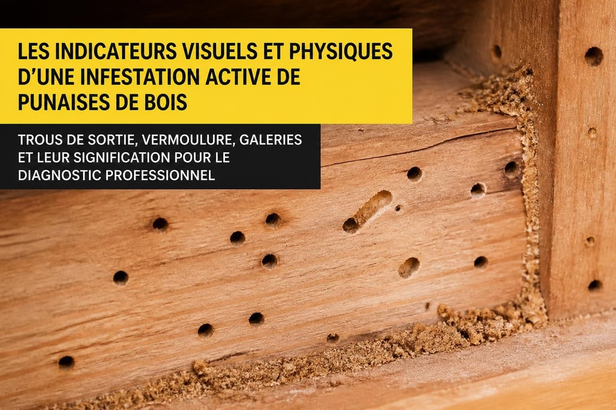Signes d'infestation de punaises de bois