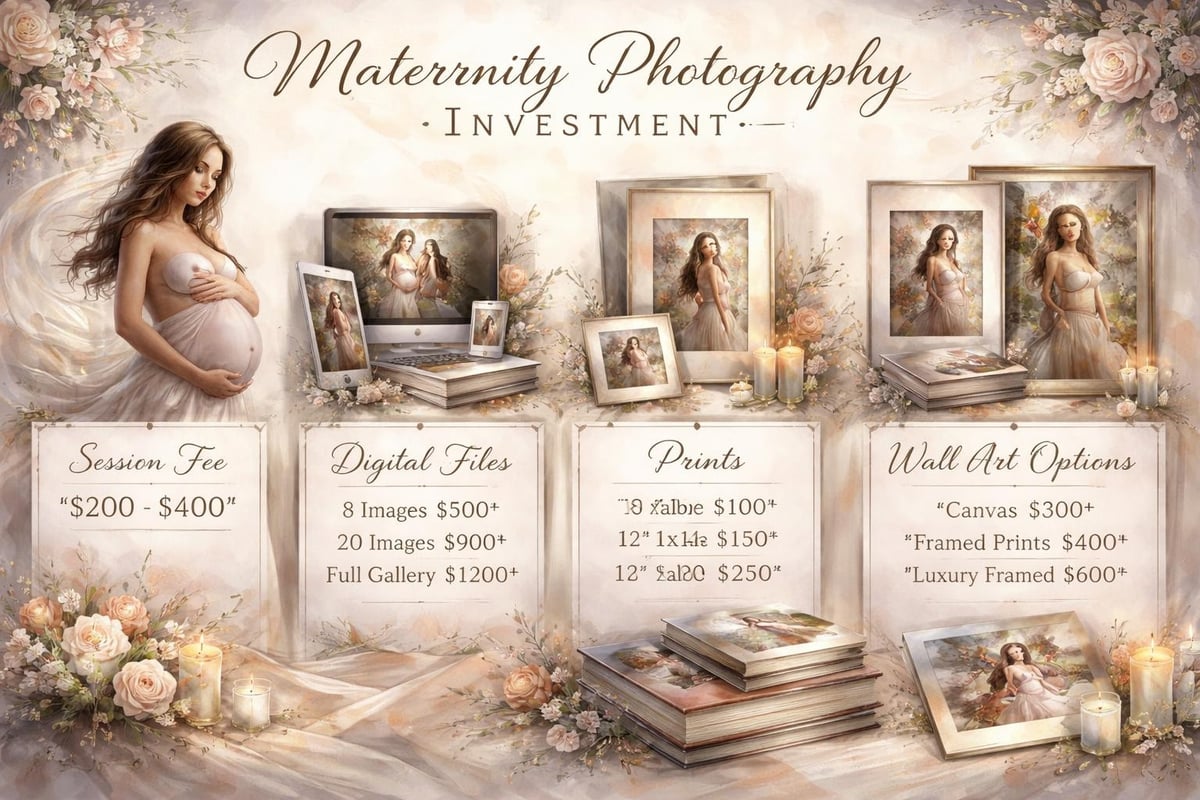 Maternity photography pricing components