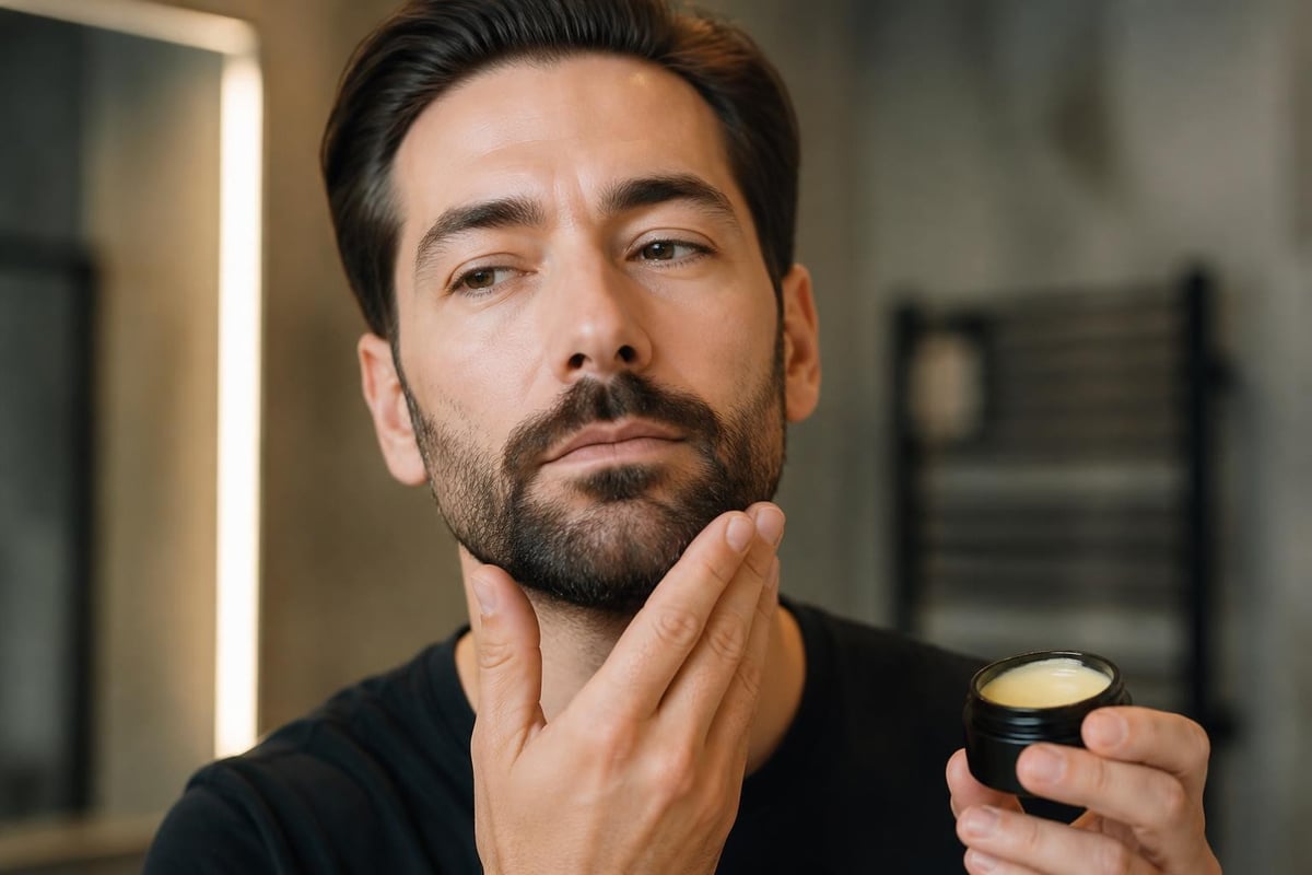 Beard wax application steps