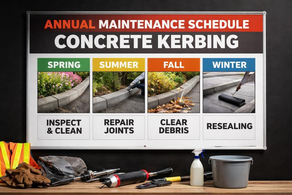 Concrete kerbing maintenance calendar
