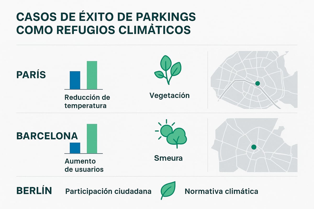 Ejemplos de Éxito: Parkings Convertidos en Refugios Climáticos