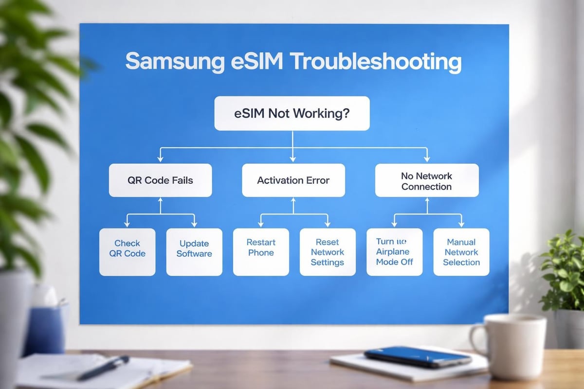 ESIM troubleshooting flowchart