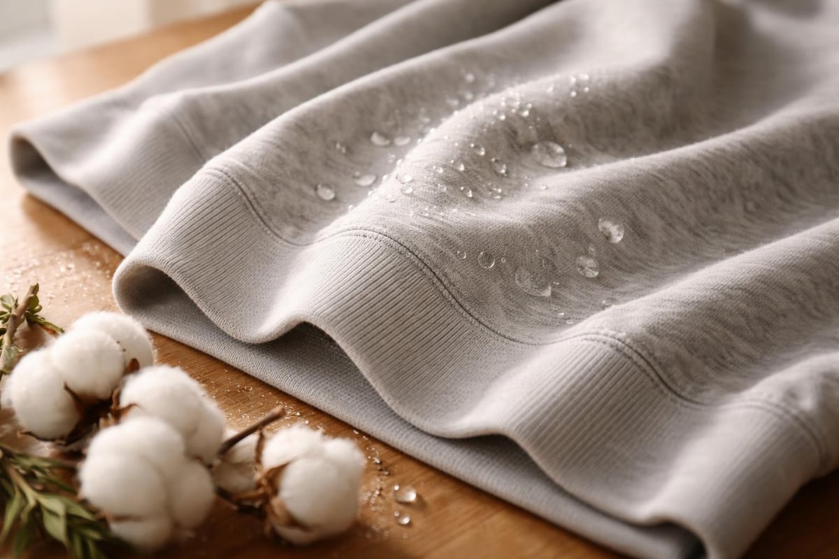 Cotton fiber properties in sweatshirt construction