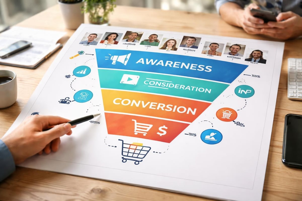 Social advertising funnel