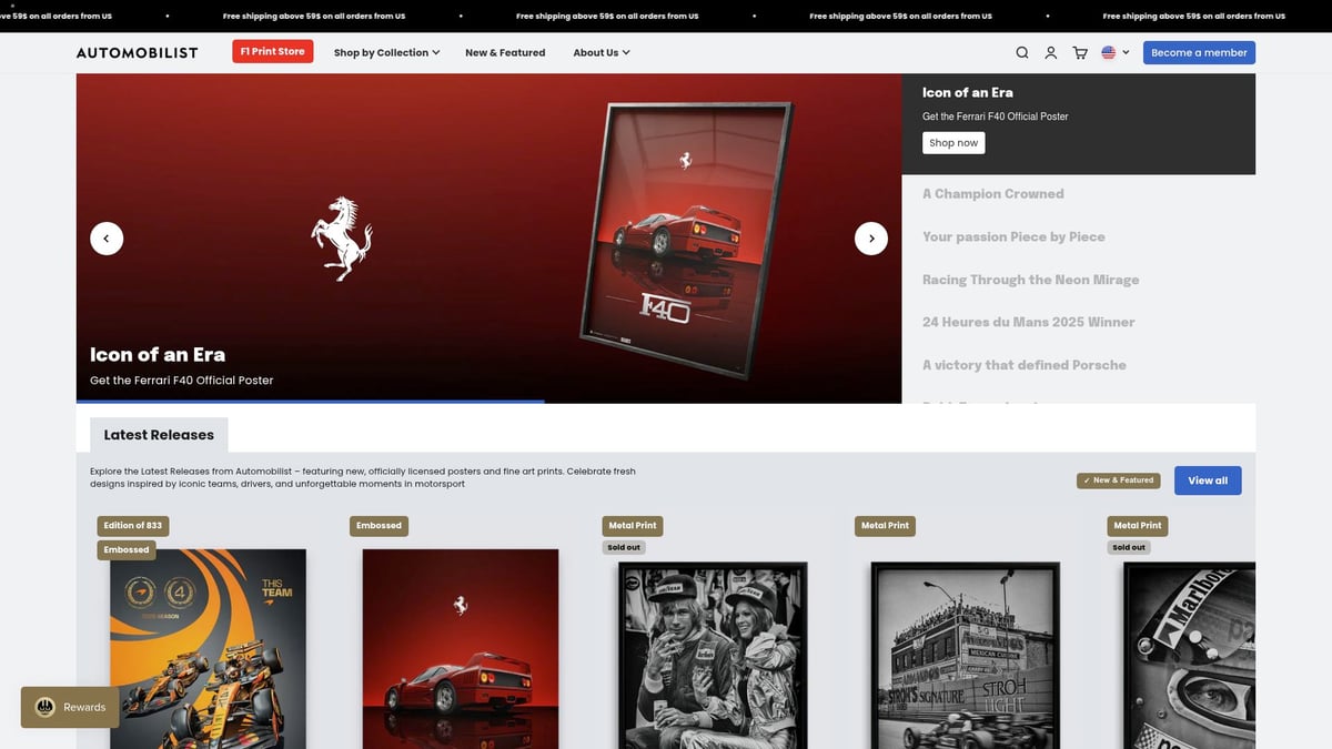 9 Must-Have Presents for F1 Fans in 2026 - Automobilist Limited Edition F1 Art Print