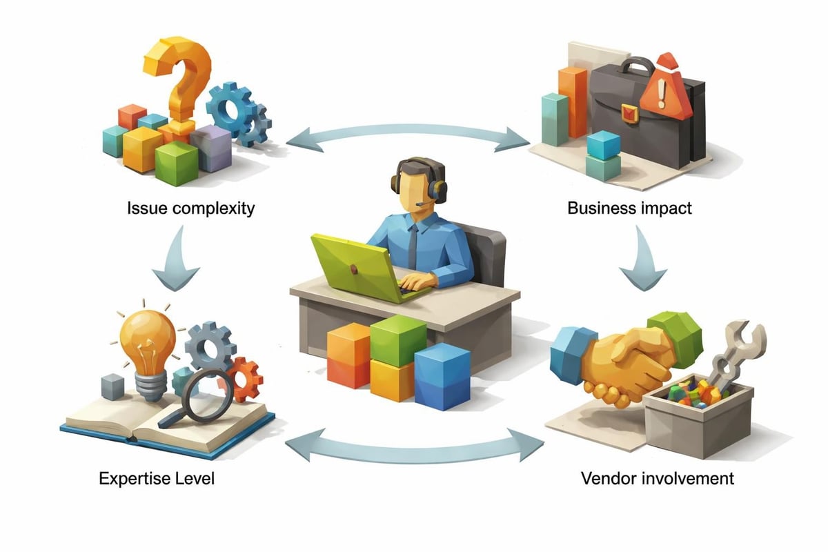 IT support escalation decision tree
