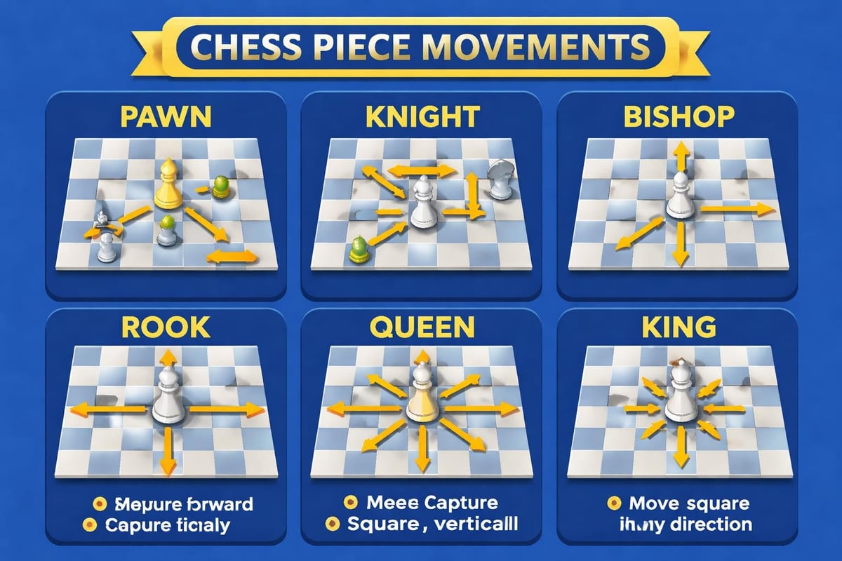 Essential chess piece movements