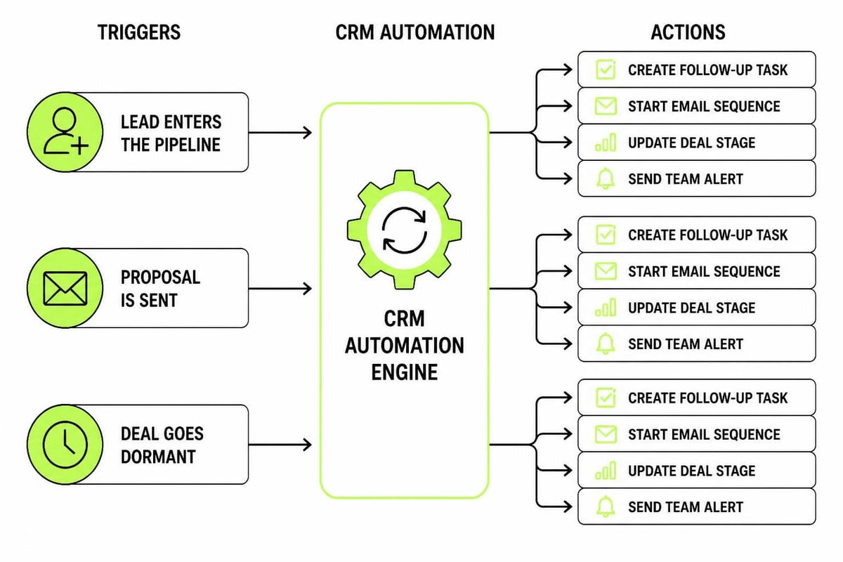 Automated CRM workflows for service businesses