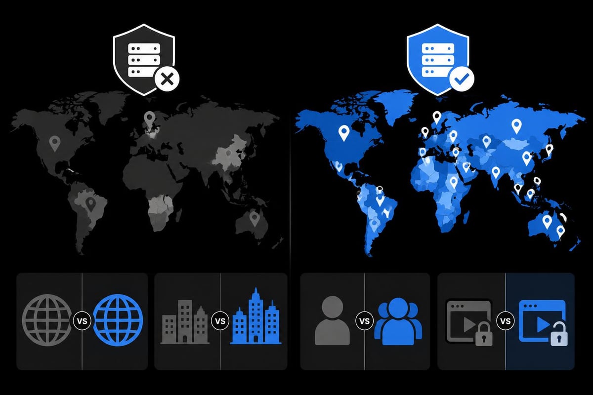 Geographic coverage comparison