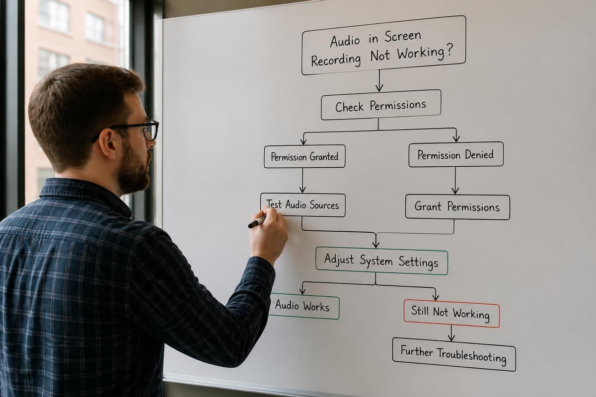 Screen recording troubleshooting flowchart