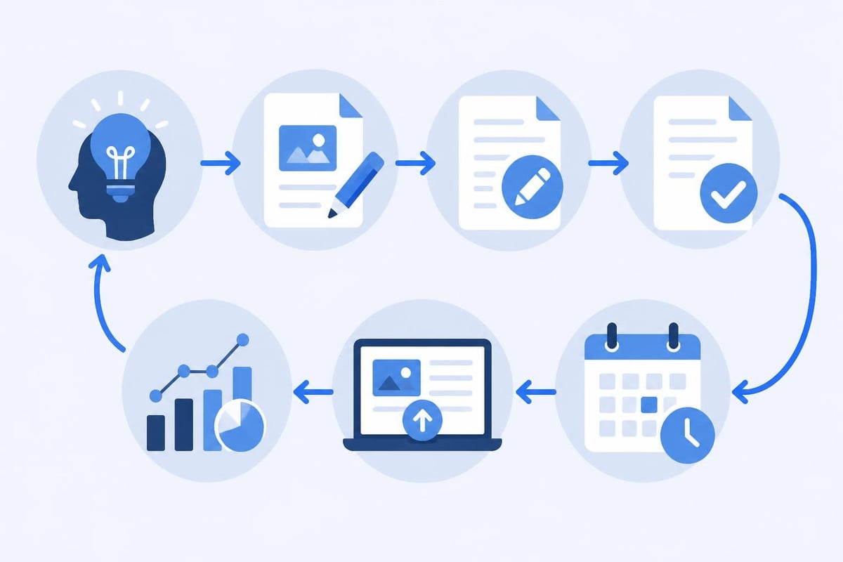 Content calendar workflow stages